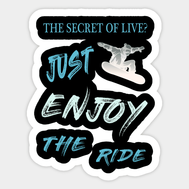 Snowboard enjoy the ride wintersport mountains gift Sticker by Lomitasu